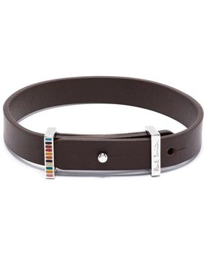 Paul Smith Lederarmband Mit Signature-Schnalle - Braun