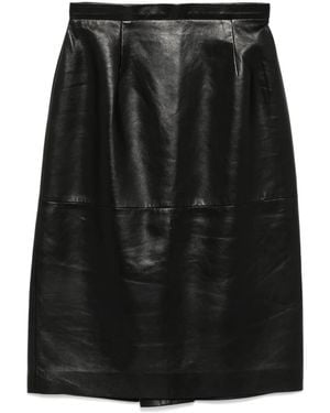 Ermanno Scervino Lambskin Pencil Skirt - Black