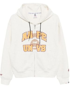 A Bathing Ape Logo-Printed Hoodie - White