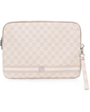 DKNY Logo-Print Laptop Bag - Natural