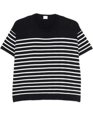 C.T.Plage Striped Short-Sleeved Jumper - Black