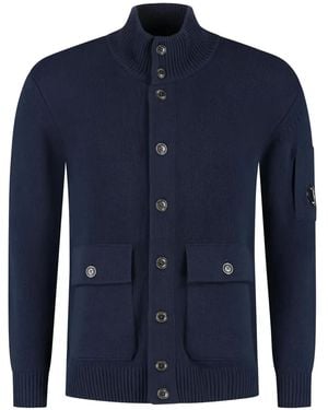 C.P. Company Geknöpfter Cardigan Mit Stehkragen - Blau