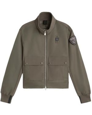 Blauer Jack Met Opgestikte Zak - Bruin