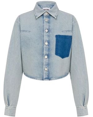 Moschino Cropped Denim Shirt - Blue