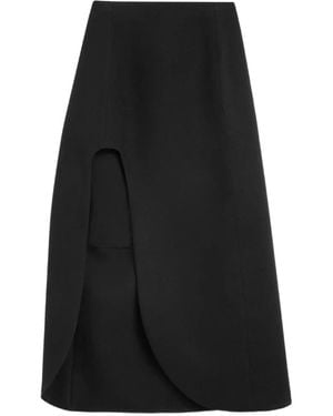 Jil Sander Wool Sablé Skirt - Black