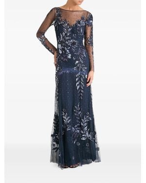 Temperley London Lavinia Sequin-Embellished Floral Maxi Dress - Blue