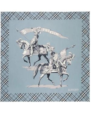 Burberry Archiv Knight Seidenschal - Blau