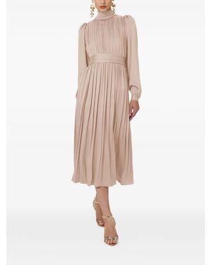 Framboise Otello Pleated Midi Dress - Natural