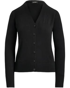 Ralph Lauren V-Neck Button-Up Cardigan - Black