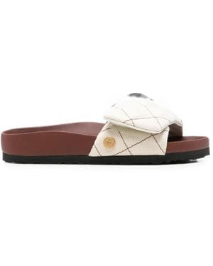 Birkenstock Quilted Canvas Sandals - White