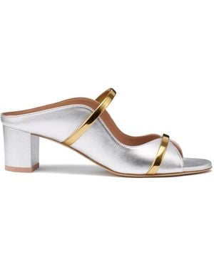 Malone Souliers Norah Metallic Leather Sandals - White