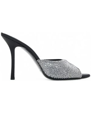 Alexander Wang Cher Crystal-Hotfix 105Mm Mules - White