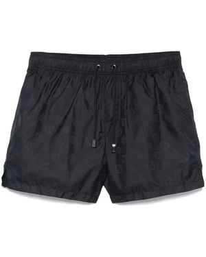 Giorgio Armani Tonal-Logo Swim Shorts - Black