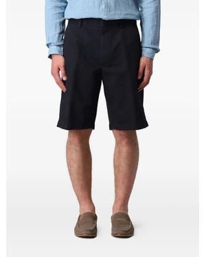 ZEGNA Pleated Cotton Linen Shorts - Black