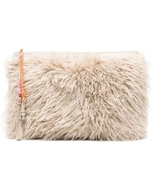 Twinset Wrist-Strap Clutch Bag - Natural