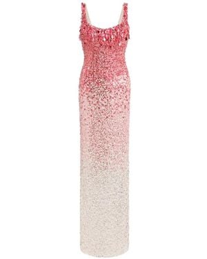 Jenny Packham Sequin-Embellished Sleeveless Maxi Dress - Pink