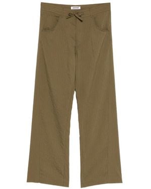 DARKPARK Iris Paper Bag Drawstring Striped Trousers - Green