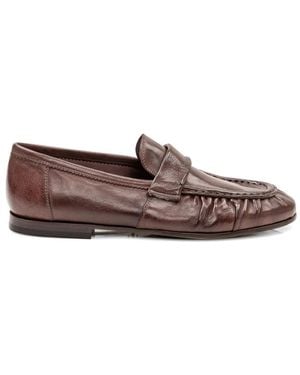 STURLINI FIRENZE Ruched Leather Loafers - Brown