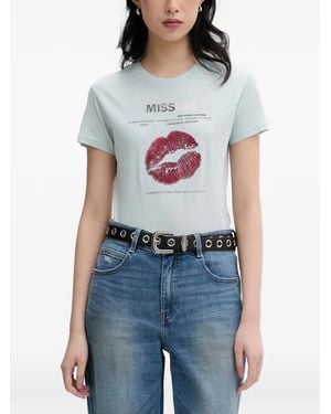 Miss Sixty T-Shirt À Logo Imprimé - Blue