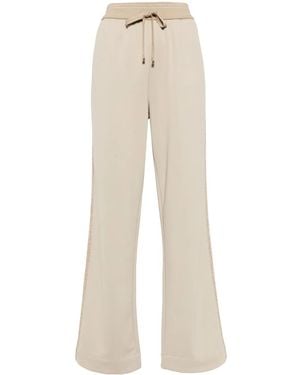 Lorena Antoniazzi Cotton-Blend Track Trousers - Natural