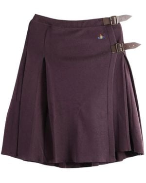 Vivienne Westwood Buckle-Fastening Pleated Skirt - Purple