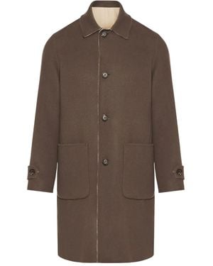 Eleventy Button Pocket Reversible Coat - Brown