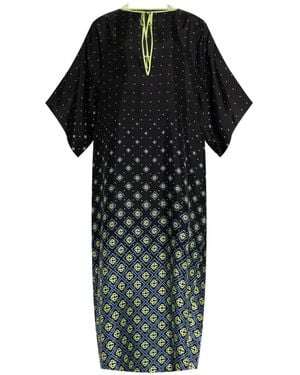 CASABLANCA Silk Dress With Monogram - Black