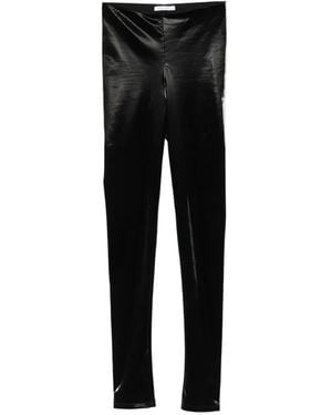 Patrizia Pepe Coated Leggings - Black