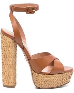 Aquazzura 150Mm Leather Sandals - Brown