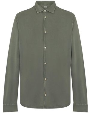 Fedeli Long-Sleeve Button-Up Shirt - Green