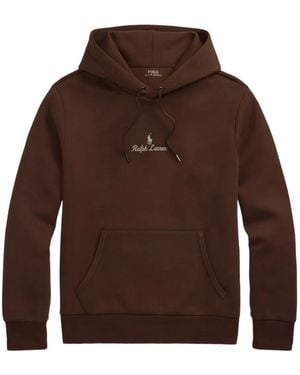 Polo Ralph Lauren Logo-Embroidered Hoodie - Brown
