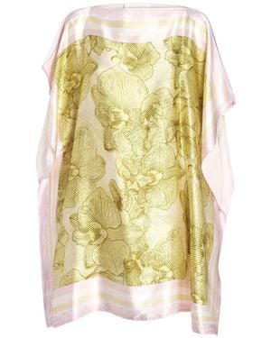 Genny Robe Courte À Rayures Et À Fleurs - Yellow