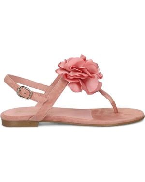 Pretty Ballerinas Flower-Detailing Sandals - Pink