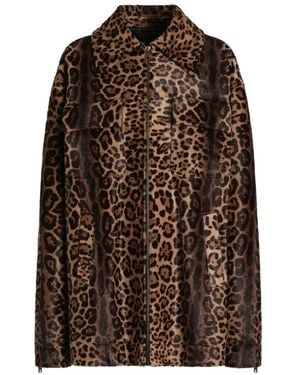 Dolce & Gabbana Pony Leo Shirt-Style Jacket - Brown