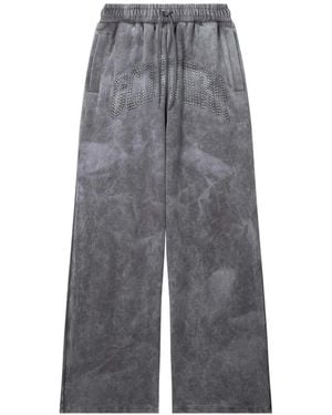 Gcds Studded Logo-Patch Track Pants - Gray