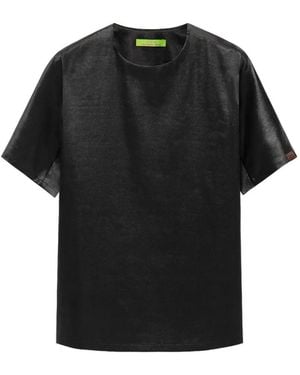 Shanghai Tang Short-Sleeved Satin T-Shirt - Black