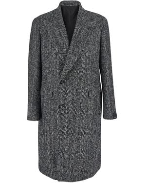 Tagliatore Herringbone Double-Breasted Coat - Grey