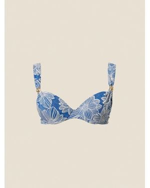 Twinset Jacquard Push-Up Bikini Top - Blue