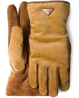 Prada Handschuhe aus Cord - Braun