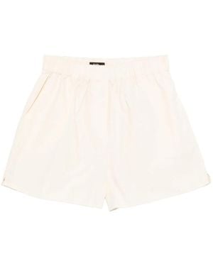 ELEH Elastic-Waistband Cotton Shorts - White