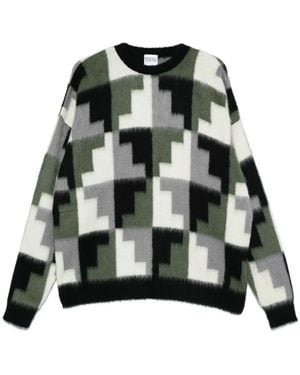 Marcelo Burlon Maglione Aop Damier - Nero