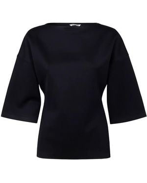 AURALEE Slash-Neck Top - Black