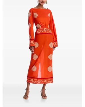 Johanna Ortiz Underwater Sanctuary Midi Dress - Red