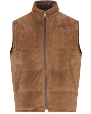 ZEGNA Quilted Waistcoats - Brown