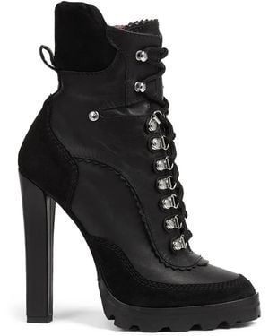 DSquared² 120Mm Round-Toe Leather Boots - Black