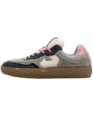 ID EIGHT Uriduri Teddy-Texture Paneled Sneakers - White