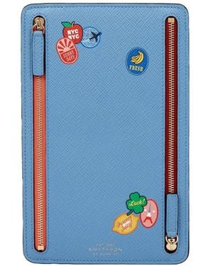 Smythson Pegatina Panama Con Múltiples Cremalleras - Azul