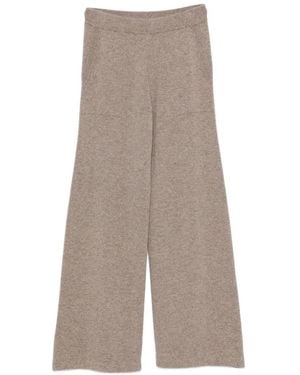 Bompard Cashmere Wide-Leg Palazzo Pants - Natural