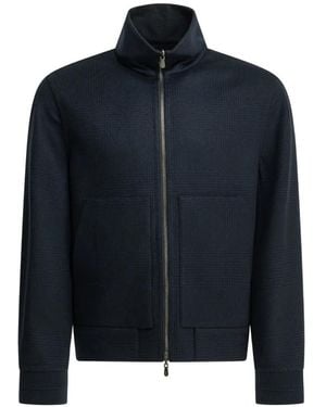 Brunello Cucinelli Hand-Crafted Reversible Bomber Jacket - Blue
