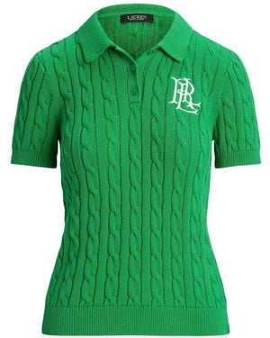Ralph Lauren Cable-Knit Polo Shirt - Green